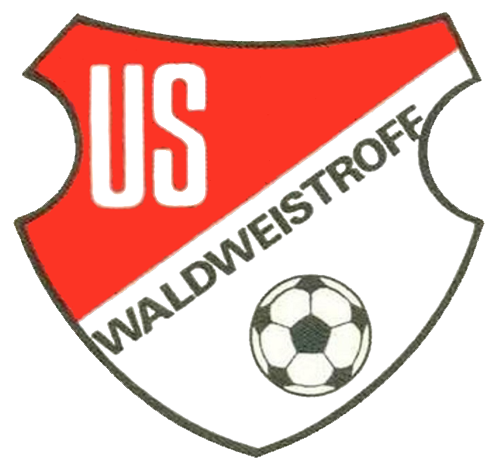 L'écusson du club : un blason barré d'une bande rouge portant « US » en blanc et « WALDWEISTROFF » en noir, avec un ballon de football en bas à droite.